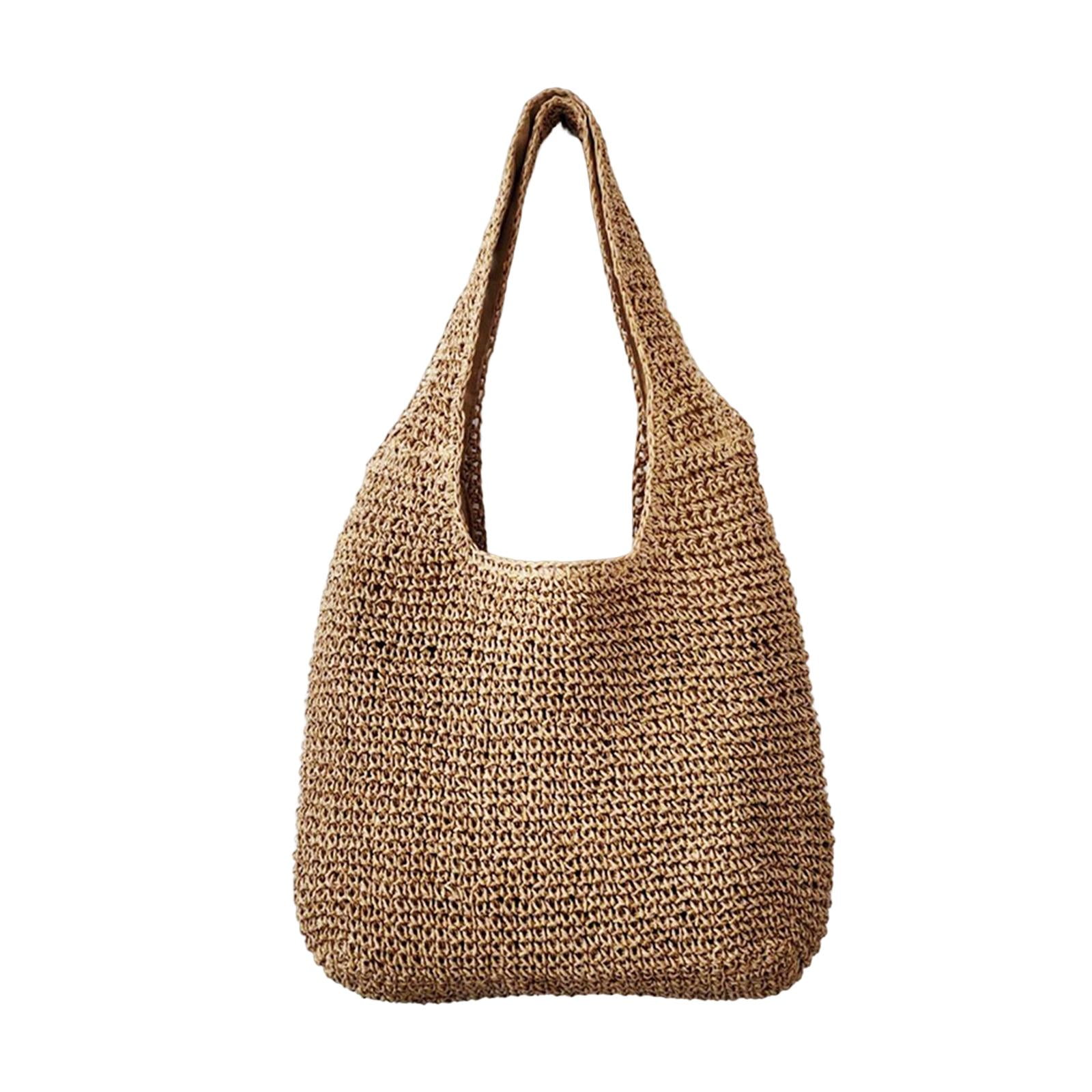 Women Summer , Straw Handbag Big Capacity Travel Tote Purse Hand Woven