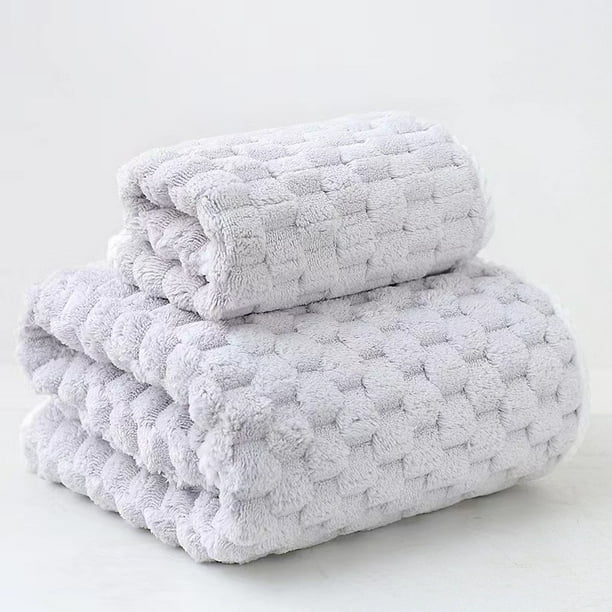 Juego de toallas de baño con estampado de vellón coral, anchas y poco profundas, absorbentes de agua, para cabello seco, regalo