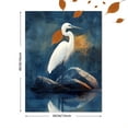 thumbnail image 3 of Qisvanset 12x16 Inch Geometric Egret Bird Canvas Wall Art, Modern White Heron Illustration Coastal Home Decor, 3 of 8