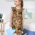 thumbnail image 4 of Balery Animal Leopard Camisón de princesa para niñas, pijama de algodón con mangas abullonadas, suave y bonito.-Large, 4 of 6