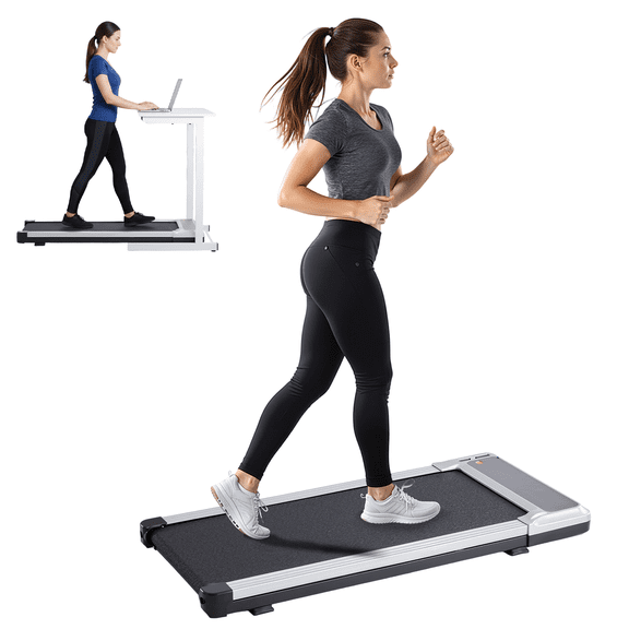 Compact Under Desk Walking Pad Treadmill Black, Up to 3.1 MPH, Portable Walking Machine for Home & Office