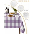 thumbnail image 3 of Purple Checkered Tablecloth Square Table Cloth 54x54, Waterproof Outdoor Table Cloth Covers Decorative Table Protector, Farmhouse White Buffalo Plaid Washable Table Cover for Kitchen Dinning Party, 3 of 8