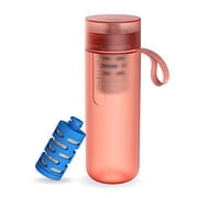 Philips Water GoZero Active Bottle with One Fitness Filter, Squeeze Hydration Bottle, Filtering Water Bottle, Reducing Chlorine, BPA-Free, 20 oz, Red