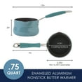 thumbnail image 4 of Rachael Ray Cucina Hard Enamel Nonstick Butter Warmer, 0.75-Quart, Agave Blue, 4 of 10