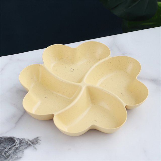 Plat Divisé en 3 Assiettes Rondes Réutilisables pour Adultes 3 Compartiments de Portions Micro-Ondes Sûr PP Vaisselle de Cuisine Style B 1Pcs