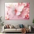 thumbnail image 6 of Mudket Pink and White Butterflies with Cherry Blossoms Canvas Wall Art, Floral Wall Decor, Framed Ready to Hang Artwork for Living Room Bedroom - 12"L x 8"W, 6 of 10