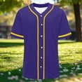 thumbnail image 4 of Uootdi Summer Tops for Women V Neck Contrast Trim Button Front Short Sleeve Relaxed Fit Shirts Baseball Sport Breathable Workout Tees Women, 4 of 8