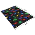 thumbnail image 4 of Black Cartoon Dinosaurs Colorful Silhouettes Pattern Blanket,Comfortable Soft Flannel Throw Blanket,All Season,Warm Lightweight Blankets for Sofa Bed Couch Living Room Chair,40"x50", 4 of 4