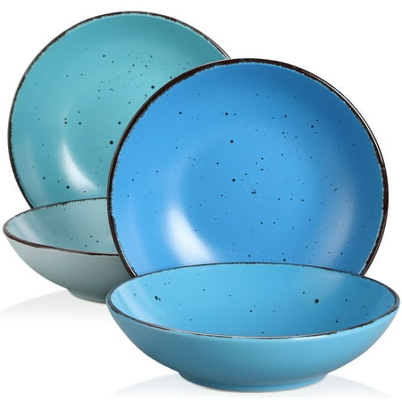 

vancasso Series Moda 4-Piece Stoneware Soup Bowls Multicolour Blue Dinner Set 600ML