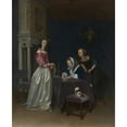 thumbnail image 2 of Gerard ter Borch 15x18 Gold Ornate Wood Frame and Double Matted Museum Art Print Titled - Curiosity (ca. 1660-62), 2 of 4
