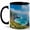 Black, variant on Coastal Cliff Sunshine Coffee Mug, Ocean Nature Mug, Beach Lover Birthday Christmas Gift, Blue Sea Seagull Wildflower Landscape Art, 11 oz White Ceramic Coffee Cup for Tea Lover