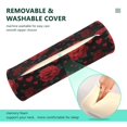 thumbnail image 4 of Cylindrical Pillow Decorative Neck Roll Pillow with Removable Washable Cover Roll Pillow for Knee Leg Neck Red Roses and Hearts Pattern, 4 of 7