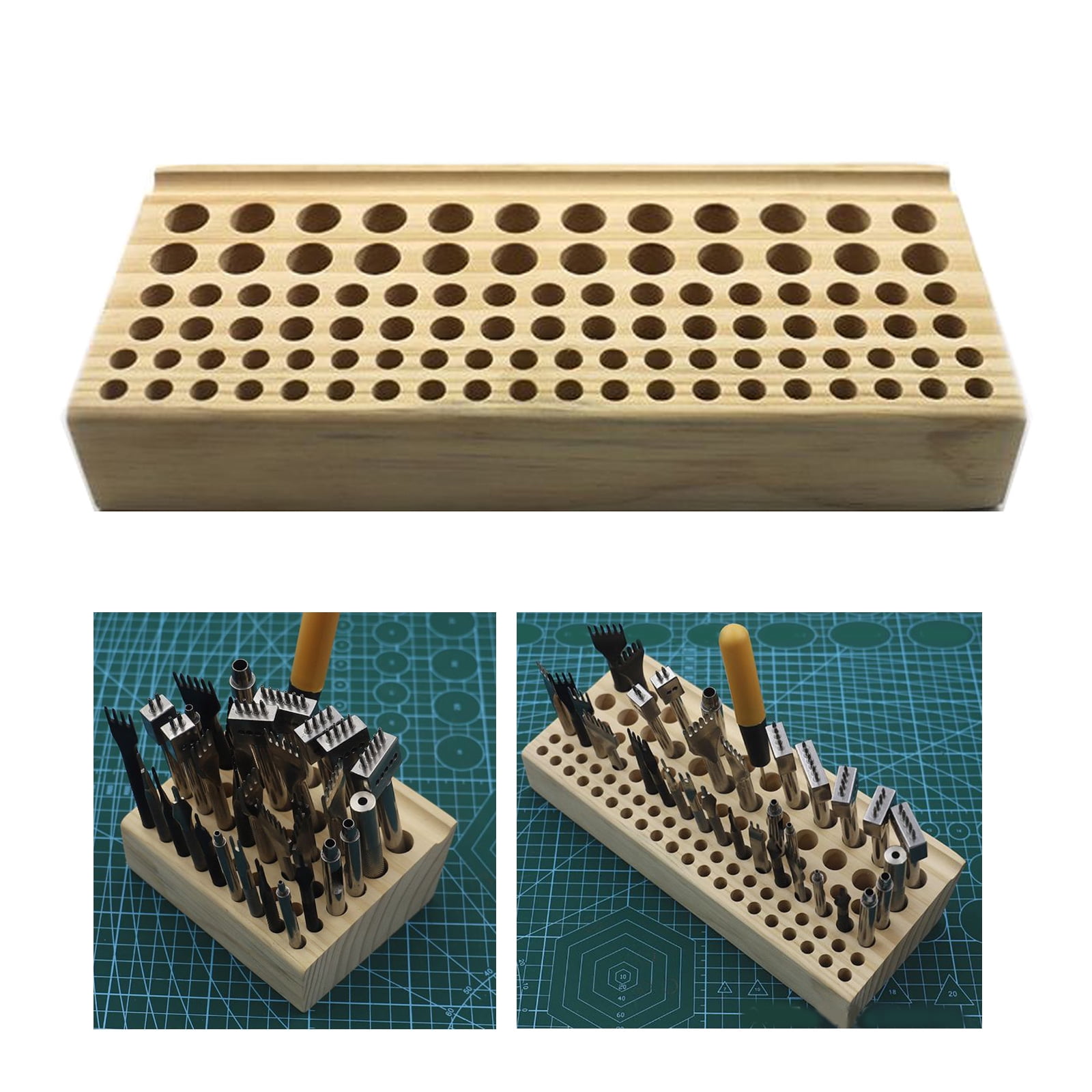 lixuesong Wooden Leathercraft Tools Rack Stand Leather Craft Tools Storage Rack Holder Storage Punching Tools