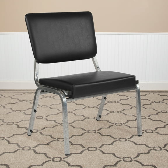 Emma   Oliver 1000 lb. Black Antimicrobial Vinyl Bariatric Open Back Chair