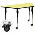thumbnail image 2 of Bowery Hill 31" x 58" Trapezoidal Mobile Activity Table in Yellow, 2 of 2
