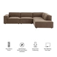 thumbnail image 3 of Restore 4-Piece Performance Fabric Upholstered Modular L-Shaped Sofa, 3 of 10