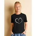 thumbnail image 2 of Tstars Girls Cat Lovers T-Shirt, Heart Cat Design, Kids Fitted Tee, Valentine’s Day Gift, Versatile Kids’ Wear, 2 of 5