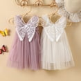 thumbnail image 3 of Douhoow 0-4Y Kids Girls Princess Butterfly Dress Sleeveless Solid Mesh Tulle Tutu Sundress, 3 of 8