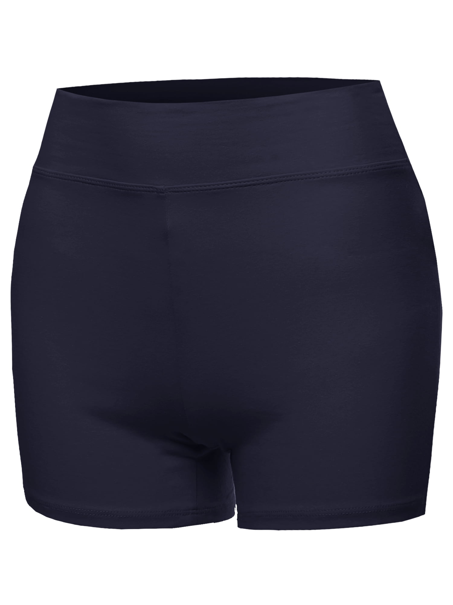 A2Y Women's Basic Solid Premium Cotton High Rise Bike Shorts Navy 3XL ...