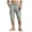 Dark Green, variant on Mens Below Knee 3/4 Long Cargo Shorts Elastic Waistband Relaxed Fit Casual Joggers Multi Pockets Capri Sweatpants Khaki M