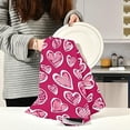 thumbnail image 6 of SKYSONIC Valentine's Day Love Heart Kitchen Towel Set of 4, Super Soft Absorbent Hand Towel Tea Towel Home Restaurant Tableware Cleaning Rag for Kitchen, Hotel, Beach, Bathroom, Gym, etc., 6 of 7