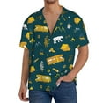 thumbnail image 3 of Haiem Camping Men's Casual Shirts Short Sleeve Button Down Shirts Fashion Textured Summer Beach Shirt-Small, 3 of 7