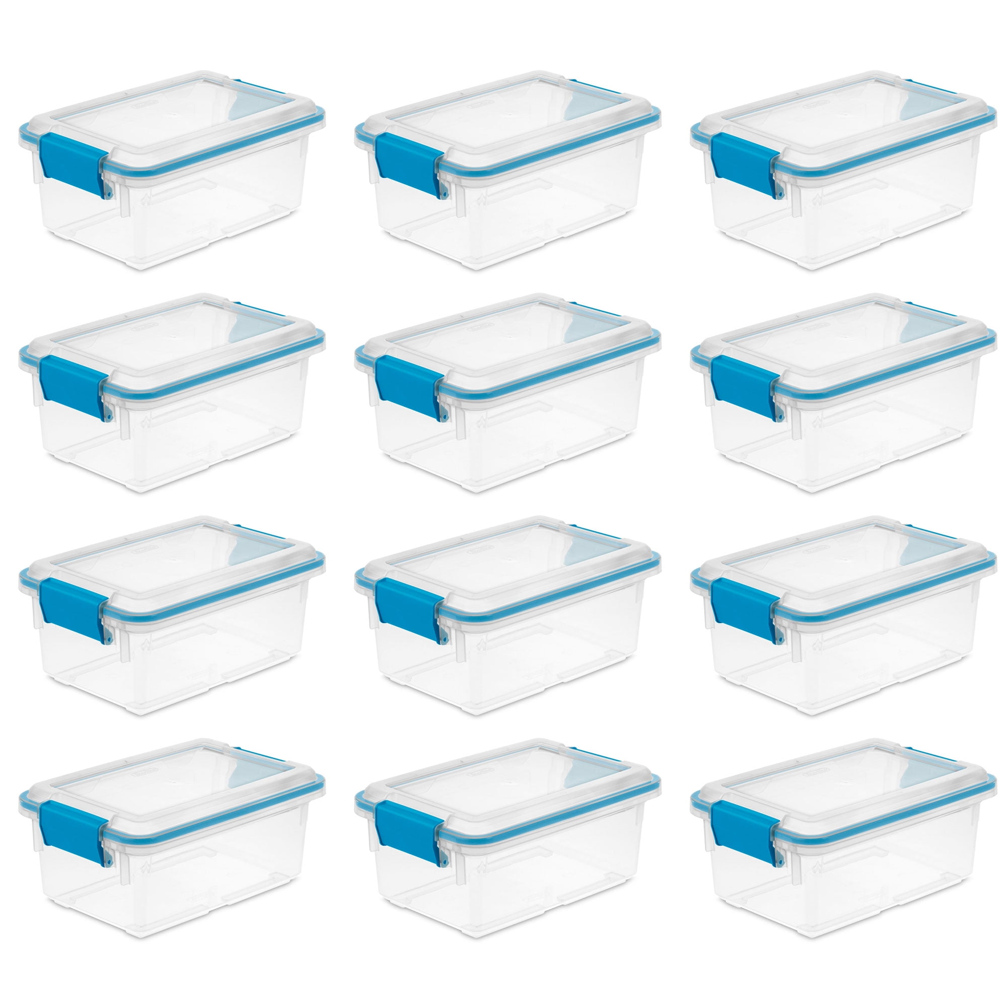 Buy Sterilite 7.5 Quart Clear Plastic Storage Box & Lid w/ Blue Latches ...