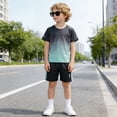 thumbnail image 2 of HCNTES Boy Active Shorts Set 2 Pcs T-Shirt and Athletic Shorts Summer Activewear Set Toddler Kid Boys Soccer Set Sport Team Uniform Children's School Outfit(F02-Green,12-13 Years), 2 of 5