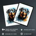thumbnail image 2 of Rottweiler Lovers Gift Watercolour Pet Portrait Painting Artwork Artwork Framed Wall Art Print A4, 2 of 5