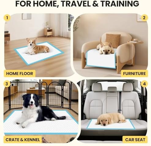 Extra Large Puppy Pads 50 Count | 30x26 Inch XL Potty Pads for Dogs | Super Absorbent Disposable Dog Pads Heavy Duty | Piddle Pads for Pet Training