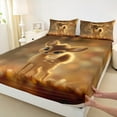 thumbnail image 3 of Castle Fairy Kawaii Jungle Deer Full Size Sheets 4-Piece for Kids Teens Boys Girls,Woodland Wildlife Breathable Bed Sheets,Cartoon Animal Lightweight Sheet Sets,Microfiber Bedroom Decor, 3 of 7