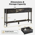 thumbnail image 5 of Wirrytor Vintage Light Grey Console Table with 2 Drawers for Narrow Entryway, Modern Sofa Table for Living Room, Narrow Sofa Table with Open Storage Shelf, Hallway Table and Couch Table Behind Sofa, 5 of 7