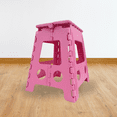 thumbnail image 4 of Banco Plegable Grande Plástico Uso Rudo Resistente Doméstico ROSA, 4 of 5