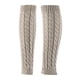 thumbnail image 5 of Calentadores de piernas para mujer, de punto, para invierno, para otoño, para botas, calcetines cálidos sin pies. Gris claro, 5 of 7