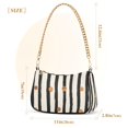 thumbnail image 3 of FORMRS Womens Shoulder Bag with Chain Strap Clutch Purse Cute Tote Handbag, Black Abstract Stripes, 3 of 7