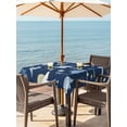 thumbnail image 3 of Outdoor Tablecloth with Umbrella Hole for Patio/Picnic/Party/Camping, Navy Blue Dinosaur Waterproof Table Cloth Square Cover Washable, Stars Palm Trees Mountain Modern Art (54"x 54"), 3 of 8