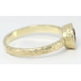 thumbnail image 2 of 14k Yellow Gold Round Diamond Bezel Setting Modern hammered finish bezel set Ring(0.5ct, Natural Brown, I1), 2 of 3