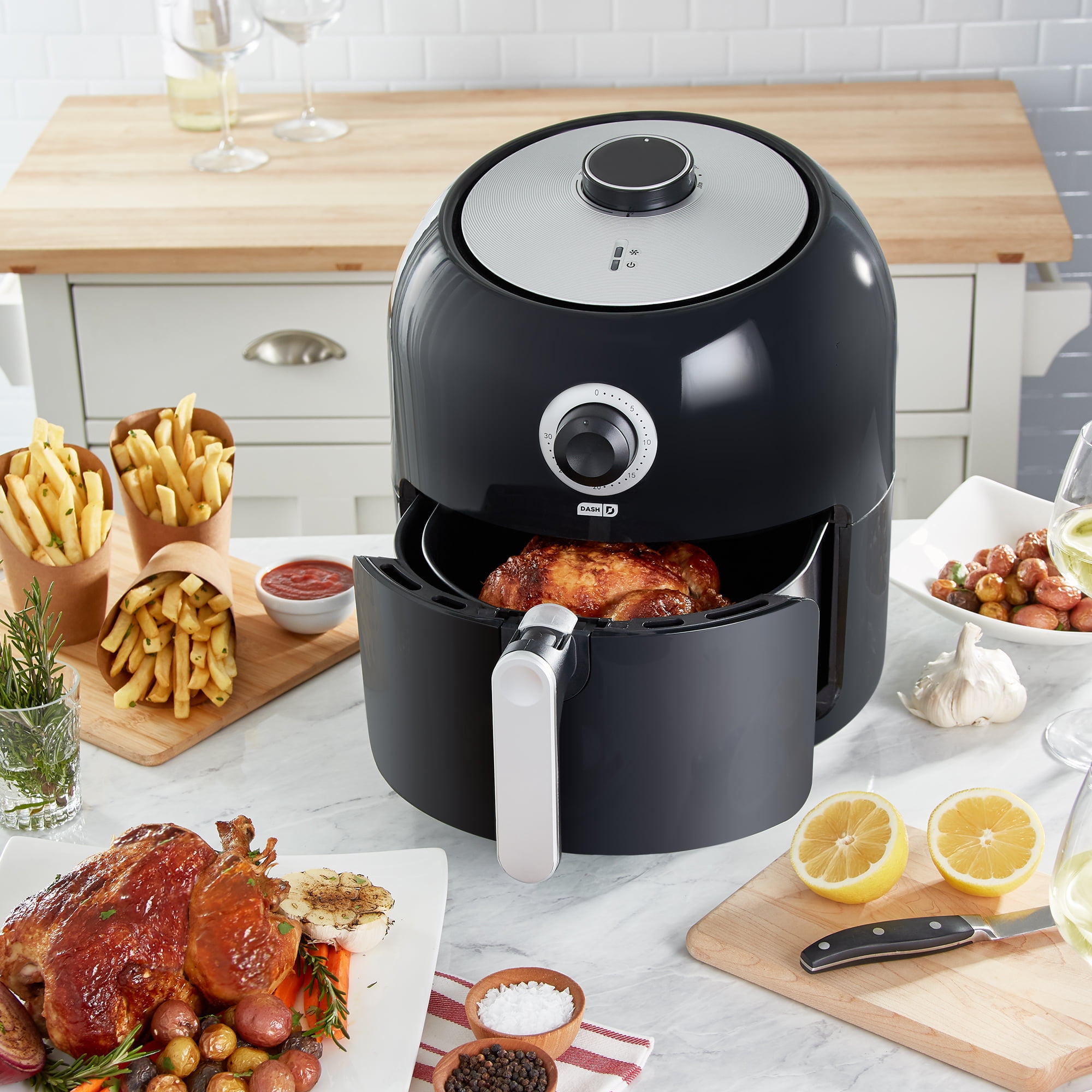 DASH 6Quart Deluxe Air Fryer with Temp Control and Nonst 