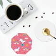 thumbnail image 5 of Kll Octagon Drink Coasters Set Of 4,Pu Leather Absorbent Coasters Set Decorative Coffee Cup Coasters Housewarming Gift For Home Decor-Yoga Unicorn, 5 of 9