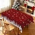 thumbnail image 2 of Nanqianyi Red Black Plaid Christmas Tablecloth,Waterproof Snow Table Cover For Party Decor,52"x70", 2 of 7