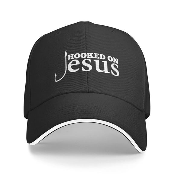 Funny Hooked On Jesus Baseball Hat for Men Summer Casual Cap for Women Snapback Dad Hats