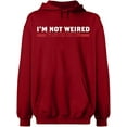 thumbnail image 2 of OXI Hoodie Sweatshirt - I'm Not Weired, Basic Casual Hoodie for Men's and Women Fleece Hoodie Long Sleeve - Antiquee Cherry Large, 2 of 3