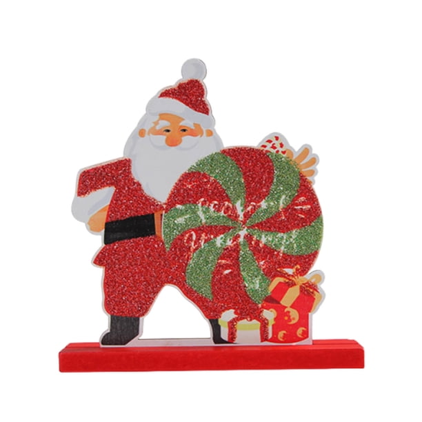 Manualidades de Papá Noel, decoración de madera, adornos de escritorio, centros de mesa, letreros de madera, adornos de madera, elegante decoración navideña para el hogar, ambiente festivo,