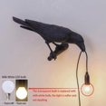 thumbnail image 2 of Raven Wall Sconce, Unique Gothic Crow Birds Wall Sconce for Bedroom Bedside Living Room Farmhouse Decor (Left Black Wall Lamp), 2 of 5
