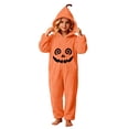 thumbnail image 5 of VIPOIN Kids Halloween Pumpkin Onesie Costume, Soft Fleece Hooded Jumpsuit with Cute Patch for Cosplay & Loungewear, 5 of 7