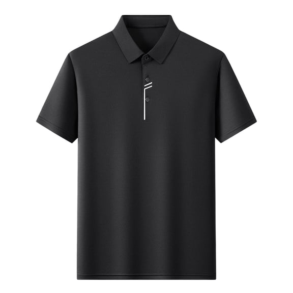 DayScoop Big & Tall T-Shirt for Men Summer T Shirt Solid Color Casual Fashion Breathable Short Sleeve Button Down Collar Polyester Tops Plus Size