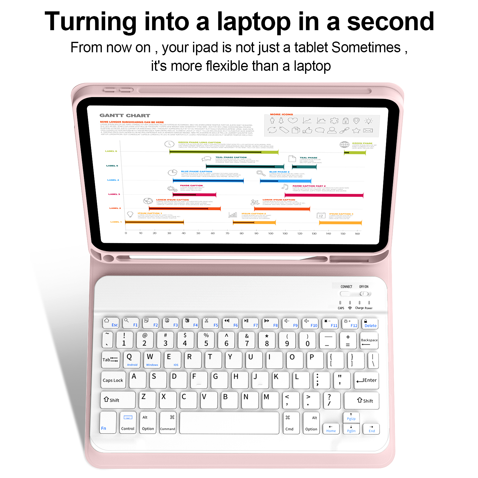 Aoub iPad A16/10th Gen Keyboard Case Pink photo 4