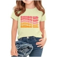 thumbnail image 5 of Frwgonr Girls Birthday T-shirts Short Sleeves Blouse Crewneck Birthday Graphic Summer Kids Tee Tops 2-15 Years, Yellow, 5 of 5