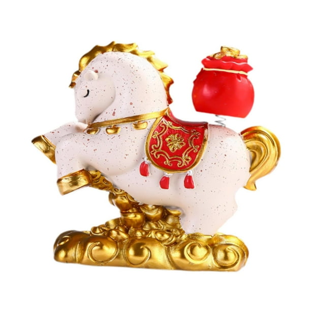 Figura de caballo de resina para decoración de mesa, estatua de animal en miniatura, Feng Shui chino B