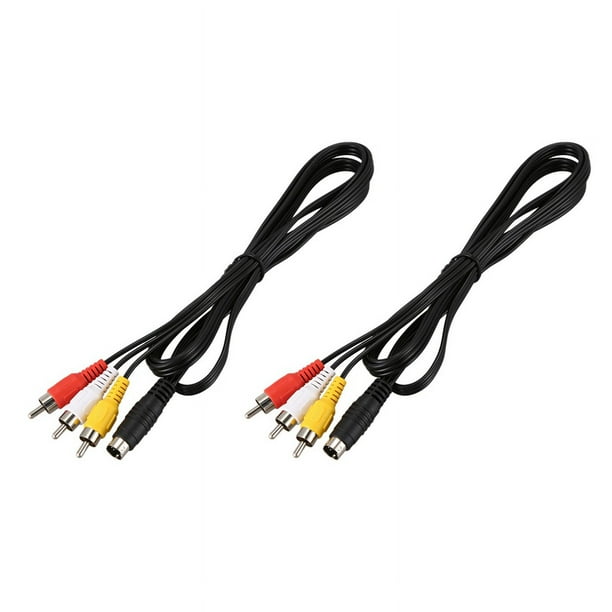 2 Piezas 1.5M 4.9 Pies 3 Rca Macho A 4 Cable de Conversion para Pc Tv S-Video